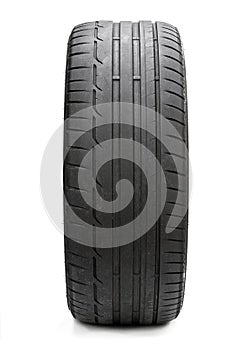 Image of used tyre isolated on white