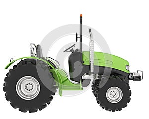 Small tractor isolated on background. 3d rendering - illustration
