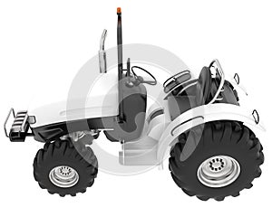 Small tractor isolated on background. 3d rendering - illustration