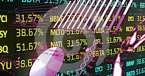 Image of various graphs with stock market data and financial figures