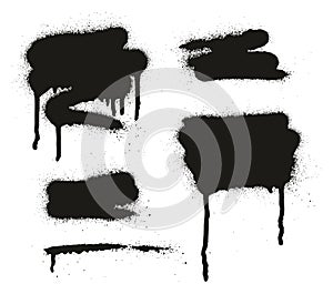 Spray Paint Abstract Vector Backgrounds, Lines & Drips Set 11