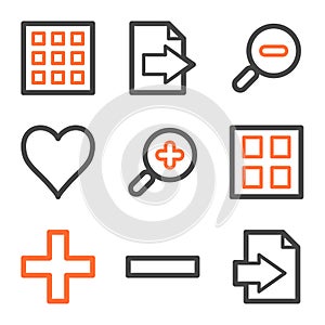 Image viewer web icons, orange and gray contour