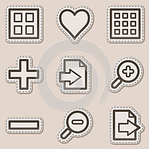 Image viewer web icons set 1, brown sticker