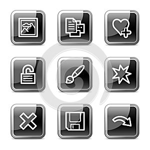 Image viewer web icons set 2, glossy buttons