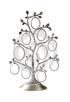 Image of vintage antique classical frame of family tree on white.