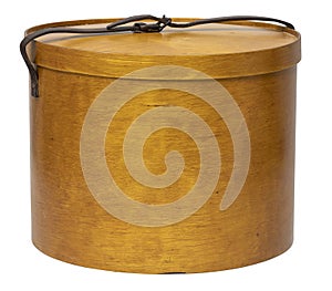 Image of a vintage hatbox isolated on white