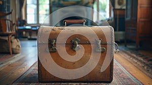 An image of a vintage suitcase packed with travel essentials symbolizing the couples readiness to embark on new photo