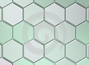Image of violish hexagons with metalic bright.