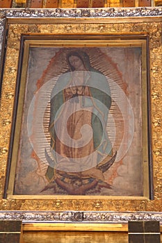 Image of the virgen de guadalupe in  Basilica of Guadalupe, mexico IX