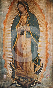 Image of the virgen de guadalupe in  Basilica of Guadalupe, mexico V