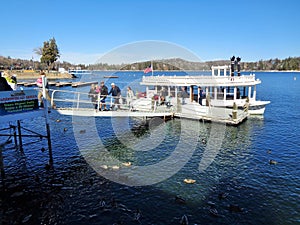 Tourists Debarking the Lake Arrowhead Queen Paddle-Wheel Boat