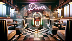 Rock 'n' Roll Reverie: A Glimpse into a 1950s Diner