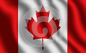 Image of the waving flag Canada 3D rendering