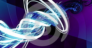 Image of wavy lights on blue and black background