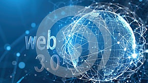 An image of the web 3.0 technology and concept. Blockchain, meta, big data, cloud and server services. Generative AI