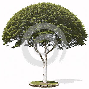 white ash tree isolated on a white background.
