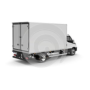 a image of a White Box Truck isolated on a white background