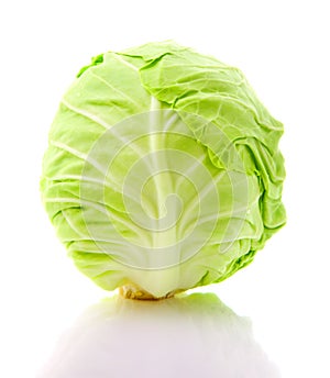 Image of white cabbage head isolated on white