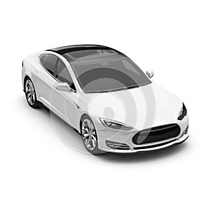 a image of a white car isolated on a white background