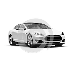 a image of a white car isolated on a white background