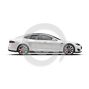 a image of a white car isolated on a white background