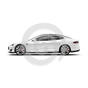 a image of a white car isolated on a white background