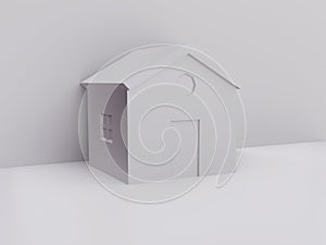 An Image of white Papercraft House. Searching for real estate property, house or new home