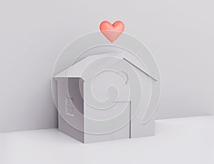 An Image of white Papercraft House. Searching for real estate property