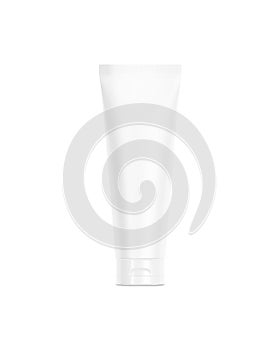 An image of a White Plastic Cosmetic Tube isolated on a white background