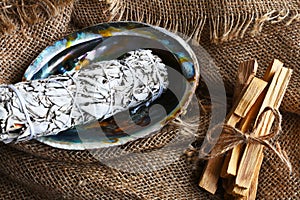 White Sage and Abalone Shell photo