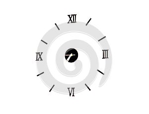 image of white  wall clock with roman numbers isolated,time concept