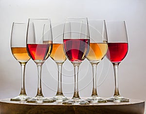 vine glasses with wine ai generated