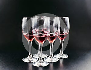vine glasses with wine ai generated