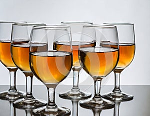 vine glasses with wine ai generated