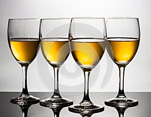 vine glasses with wine ai generated