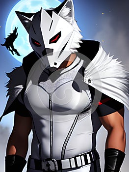 image of a wolf man and hottie body, AI Generated