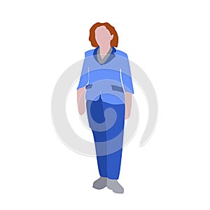 Image of a woman in a business suit. 2D image of a person for use as an entourage.