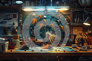 Image of a workbench with different tools and equipment