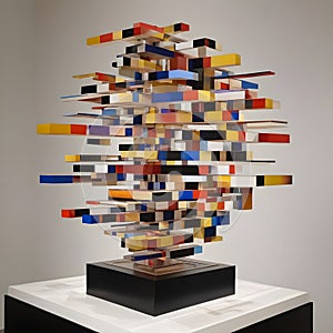 image of Yaacov Agam\'s optical 3D colorful sculpture, an interactive and kinetic exploration of perception.