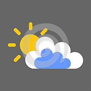 An image of a yellow sun hidden behind a cloud.