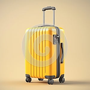 image of yellow travel suitcase generative AI