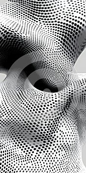 Abstract Digital Art with Flowing Dots