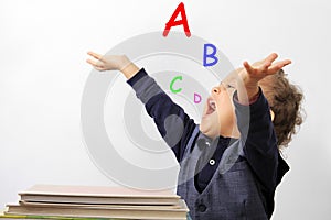 Young child learning ABC
