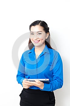 Image of a young woman with a lovely look and charming smile