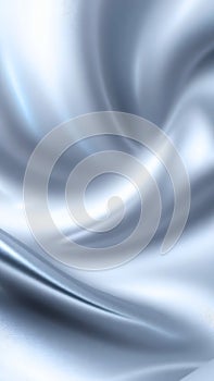 Elegant silver silk fabric texture with smooth metallic folds and soft reflective lighting