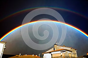 Image of a rainbow in the village photo