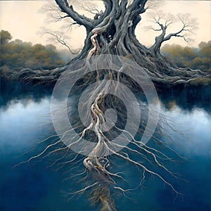 imagery pictures of the tree of life that represents the human bond and affection to tree based on Celtic Culture. photo