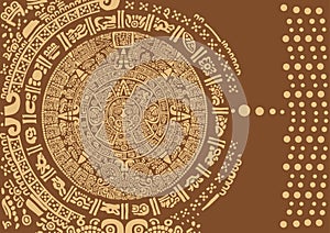 Abstract design with an ancient Mayan ornament. photo