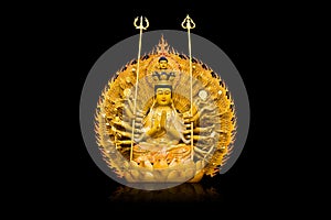 The images of Guanyin on black background
