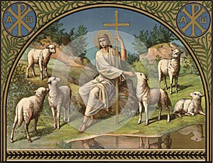 Jesus Christ is the good shepherd. photo